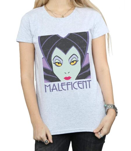 Disney - T-shirt MALEFICENT CROPPED HEAD - Femme (Gris chiné) - UTBI14744