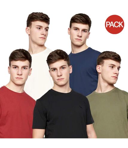 Pack of 5  Mens bonucci t-shirt  white/blue/red/black/green Bewley & Ritch