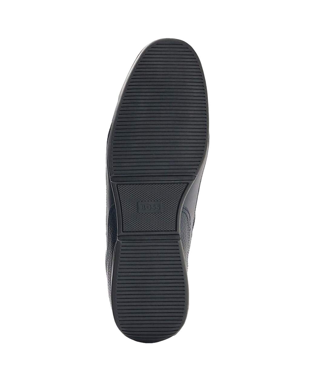 Womens/ladies Saturn Leather Low Cut Trainers Dark Blue Boss-4