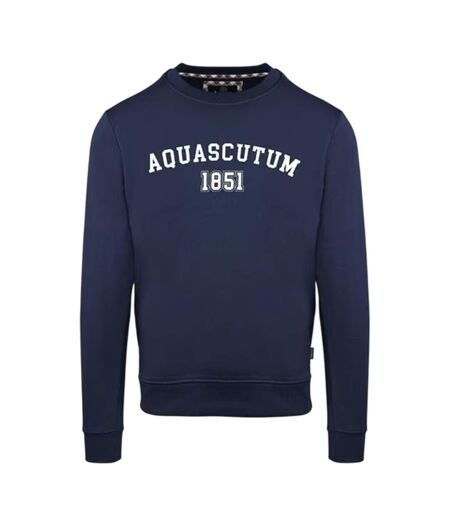 Sweat Motif/style Logo Arqué Homme Bleu Marine Aquascutum