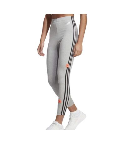Legging gris femme adidas w flower leg - l
