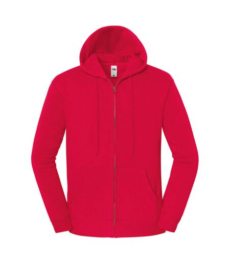 Mens Iconic Premium Hooded Sweat Jacket Red Fruit Of The Loom