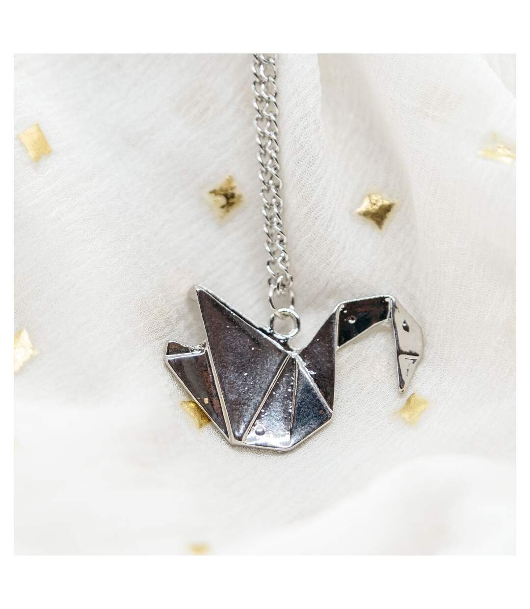 Large Paper Cranes Swan Origami Pigeon Bird Animal Pendant Necklace-1