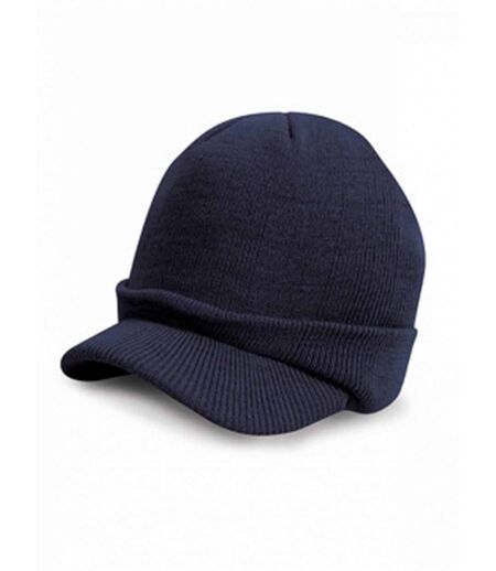Bonnet casquette tricoté style army urban - RC060X - bleu marine