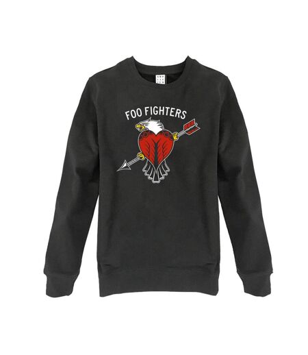 Unisex adult eagle tattoo foo fighters sweatshirt charcoal Amplified