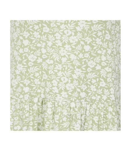 Womens/ladies Floral Maxi Dress Green White Lazy Jacks