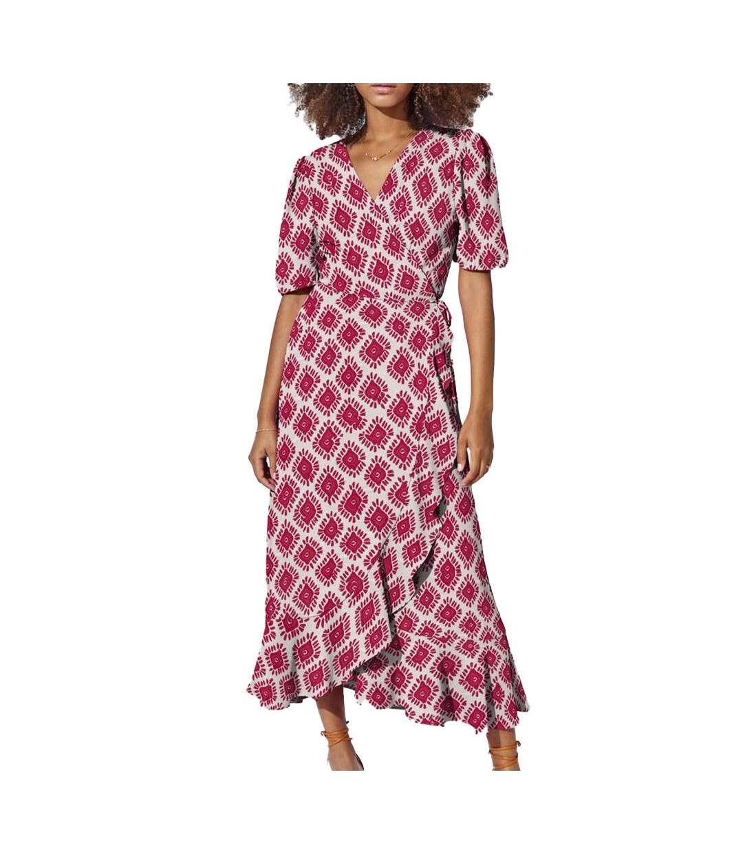 Robe longue rouge femme only leah - s-1