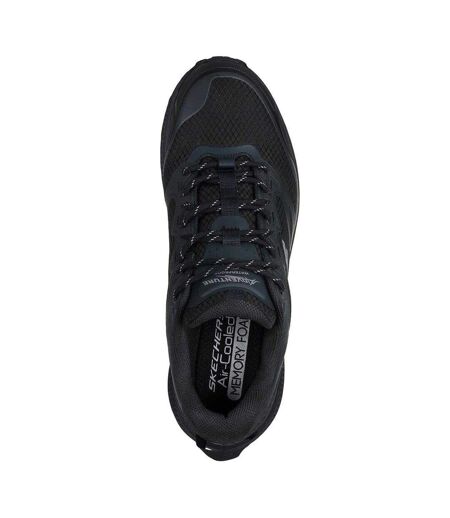 Mens Ridgestar Lace Up Flat Trainers Black Skechers
