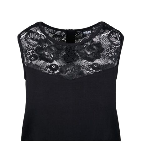 Womens/ladies Block Lace Detail Jumpsuit Black Urban Classics