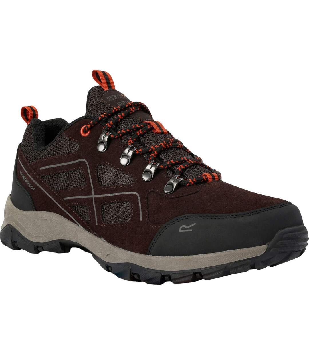 Baskets De Marche Vendeavour Homme Marron Foncé Orange Flamboyant Regatta-2