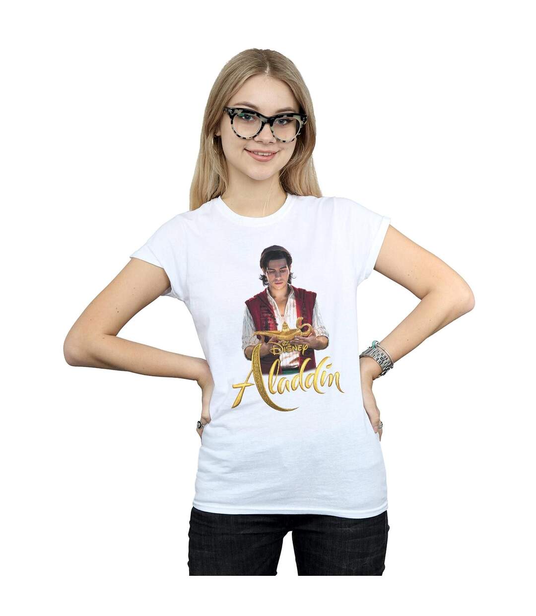 Disney Femme/Ladies Aladdin Movie Aladdin Photo Cotton T-Shirt (Blanc) - UTBI6591-2