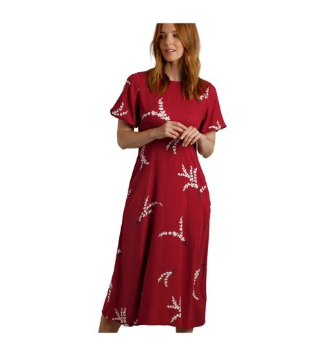 Womens/ladies everly printed eco viscose dress red Weird Fish