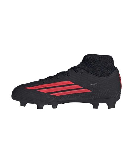 Childrens/kids F50 League Firm Ground Football Boots Black Red Adidas