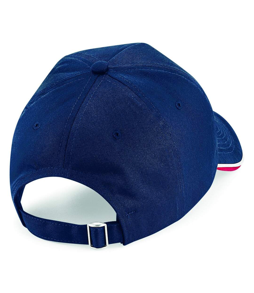 Beechfield Adults Unisex Authentic 5 Panel Piped Peak Cap (French Navy/Classic Red/White) - UTBC4640-2