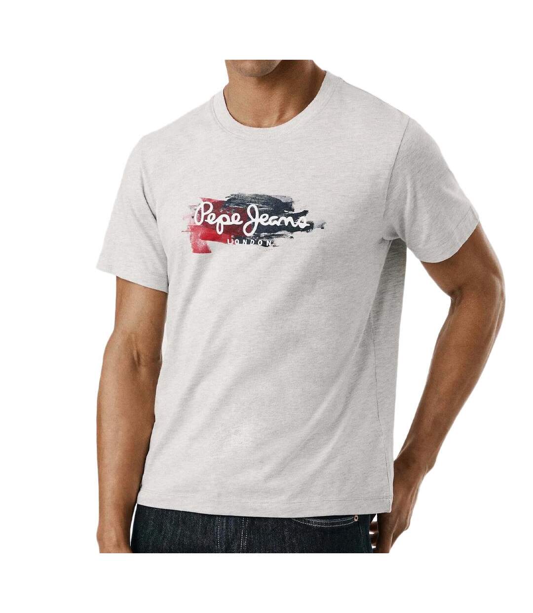 T-Shirt gris homme pepe jeans trey-1