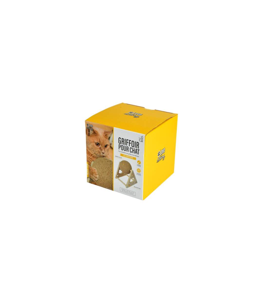 Griffoir Pour Chat Boule Rotative 20cm Naturel-2