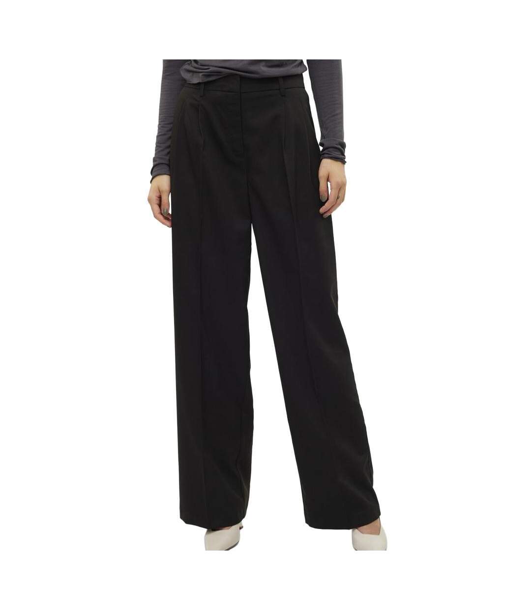 Pantalon fluide noir femme vero moda nila-1