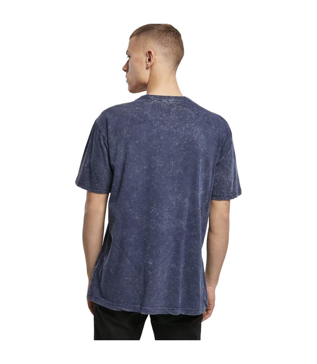 T-shirt Motif/style Délavé À L'acide Homme Indigo Blanc Build Your Brand-2