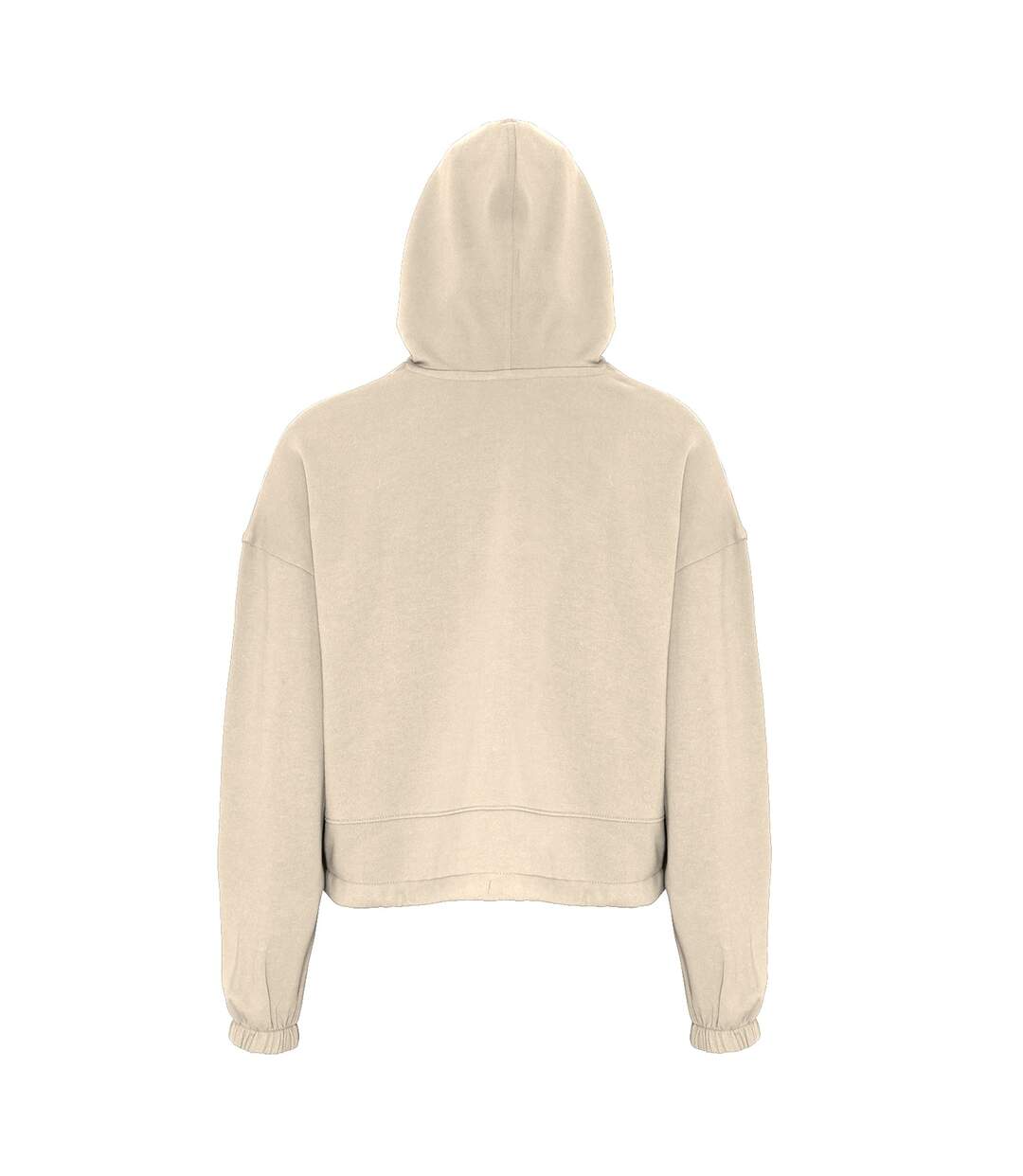 Sweat court à capuche femme beige pâle TriDri