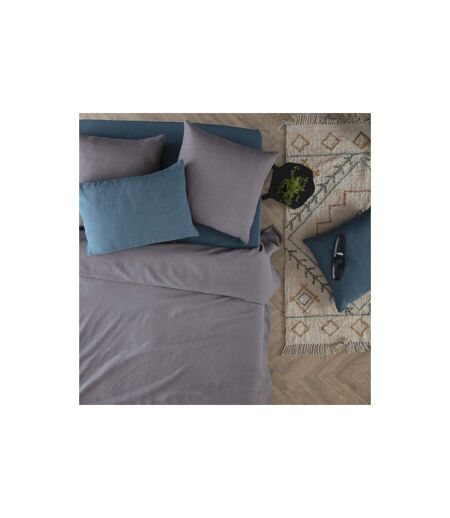 Drap Housse en Lin Adorable 140x190cm Bleu Canard