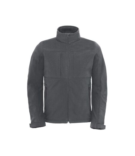 B&c Mens Softshell Hooded Breathable, Waterproof & Windproof Jacket Doublure Polaire Gris Foncé B And C