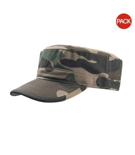 Atlantis Tank Brushed Cotton Military Cap (Pack of 2) (Camouflage) - UTAB418