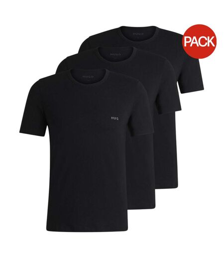 Pack Of 3  Mens Plain Pyjama Top  Black Hugo