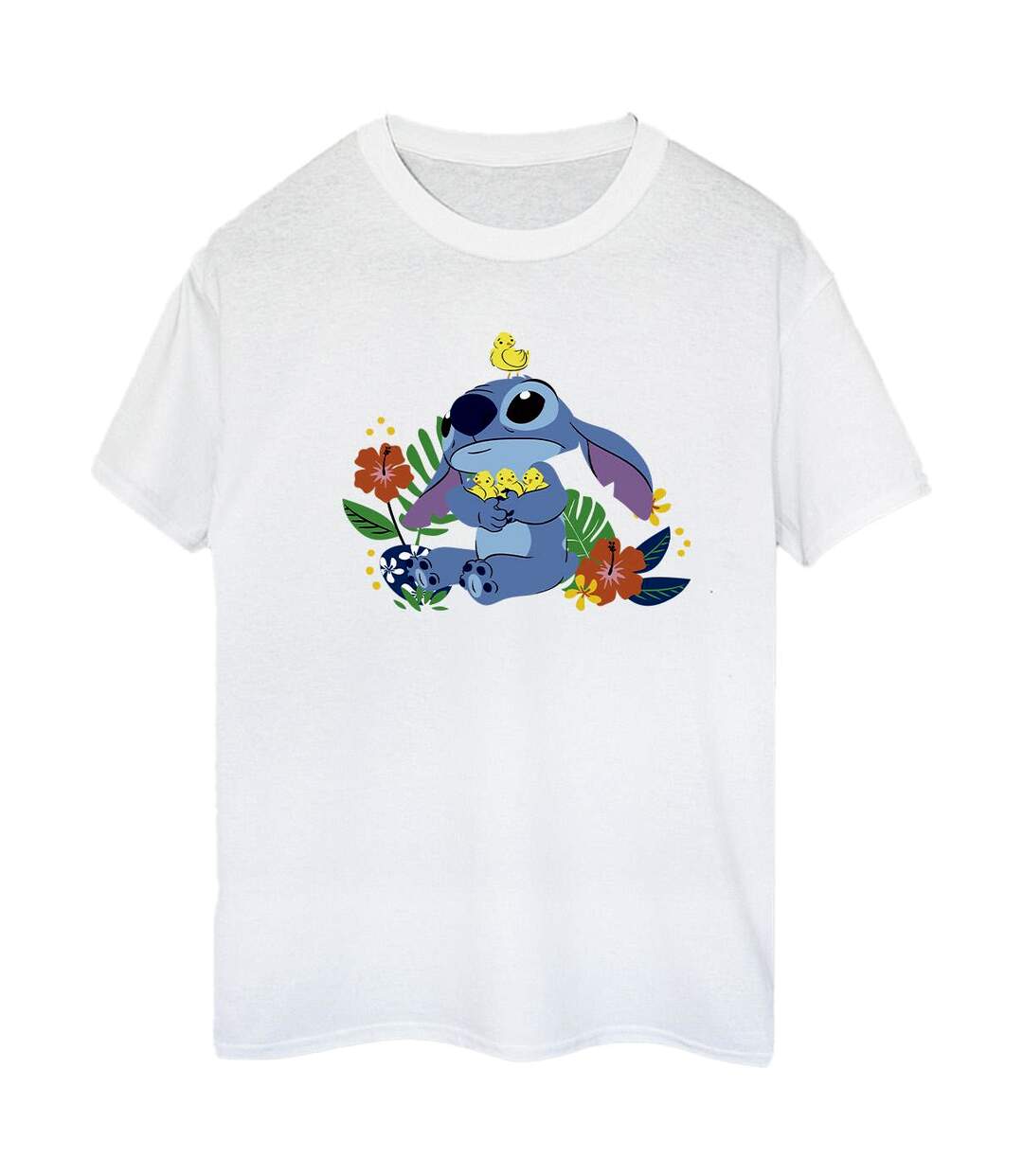 Disney Femme/Ladies Lilo & Stitch Birds Cotton Boyfriend T-Shirt (Blanc) - UTBI30354-1