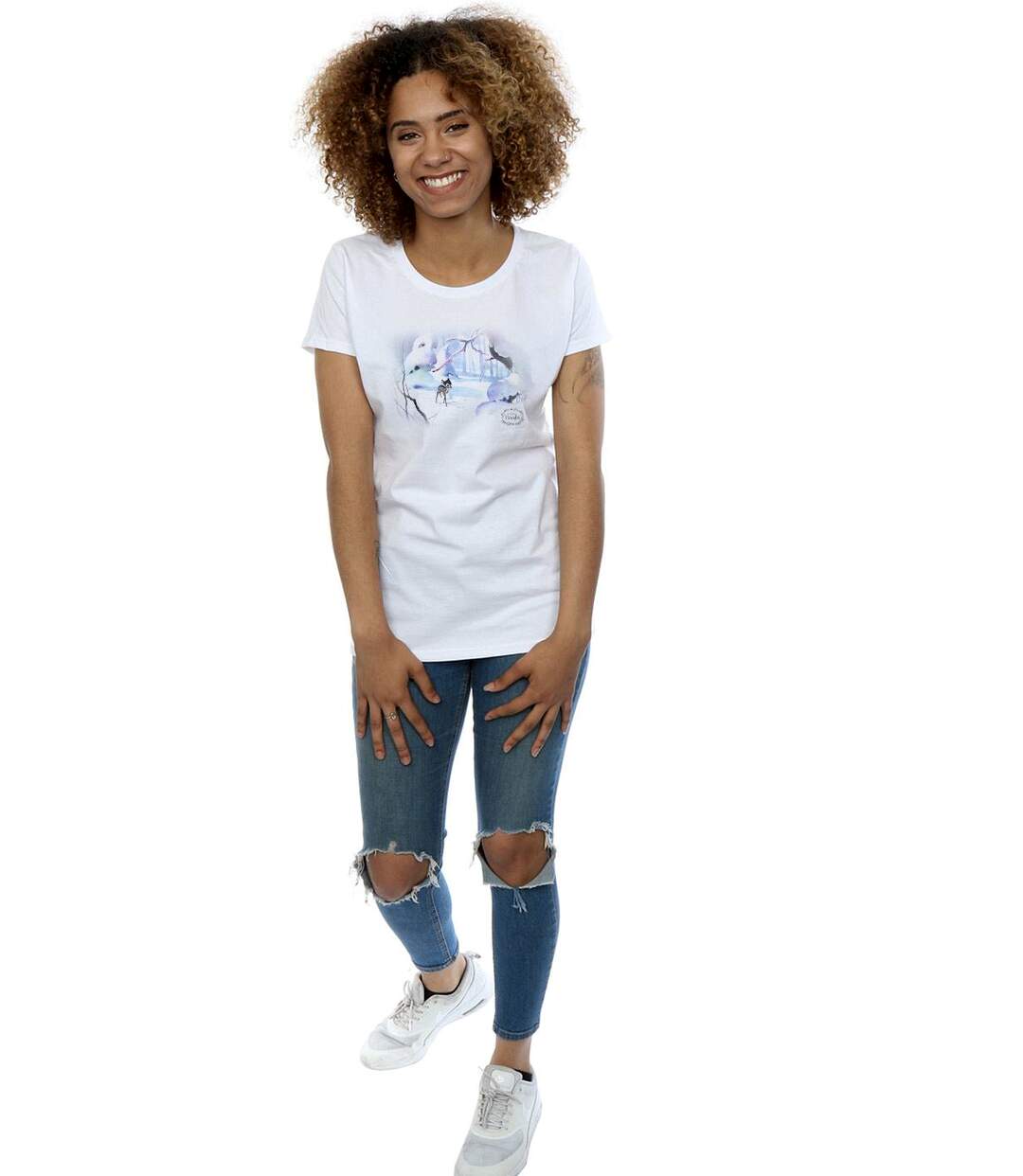 Disney T-Shirt coton Bambi Snow Femme/Femme (Blanc) - UTBI14864-4
