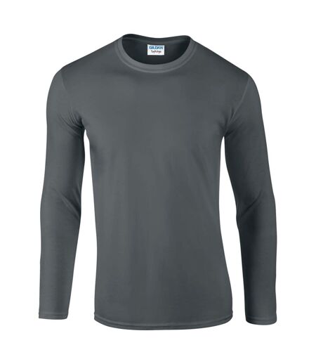 Gildan Mens Soft Style Long Sleeve T-Shirt (Charcoal)