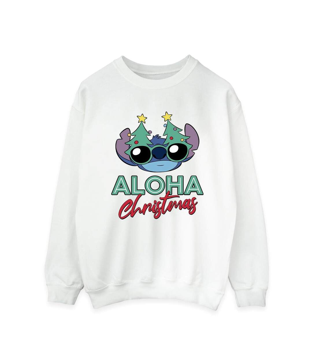 Disney - Sweat LILO AND STITCH CHRISTMAS TREE SHADES - Femme (Blanc) - UTBI22642-1