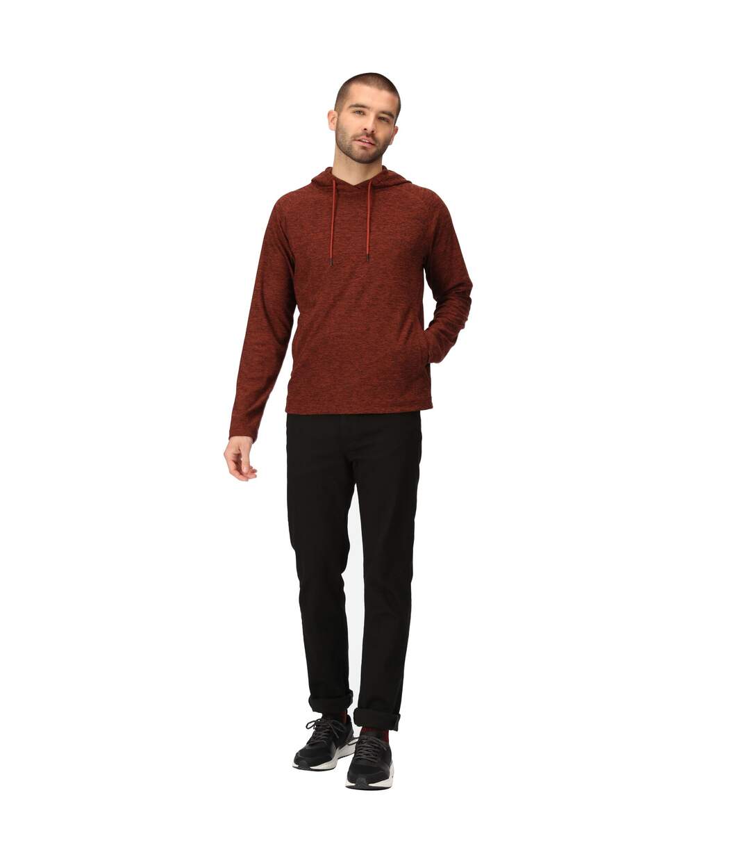 Mens Edley Marl Hoodie Burnt Henna Regatta-1