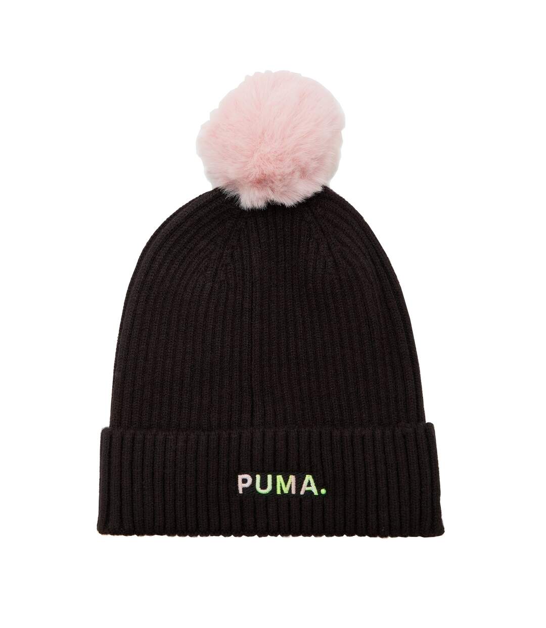 Bonnet à pompon en fausse fourrure Femme REMIND - Noir