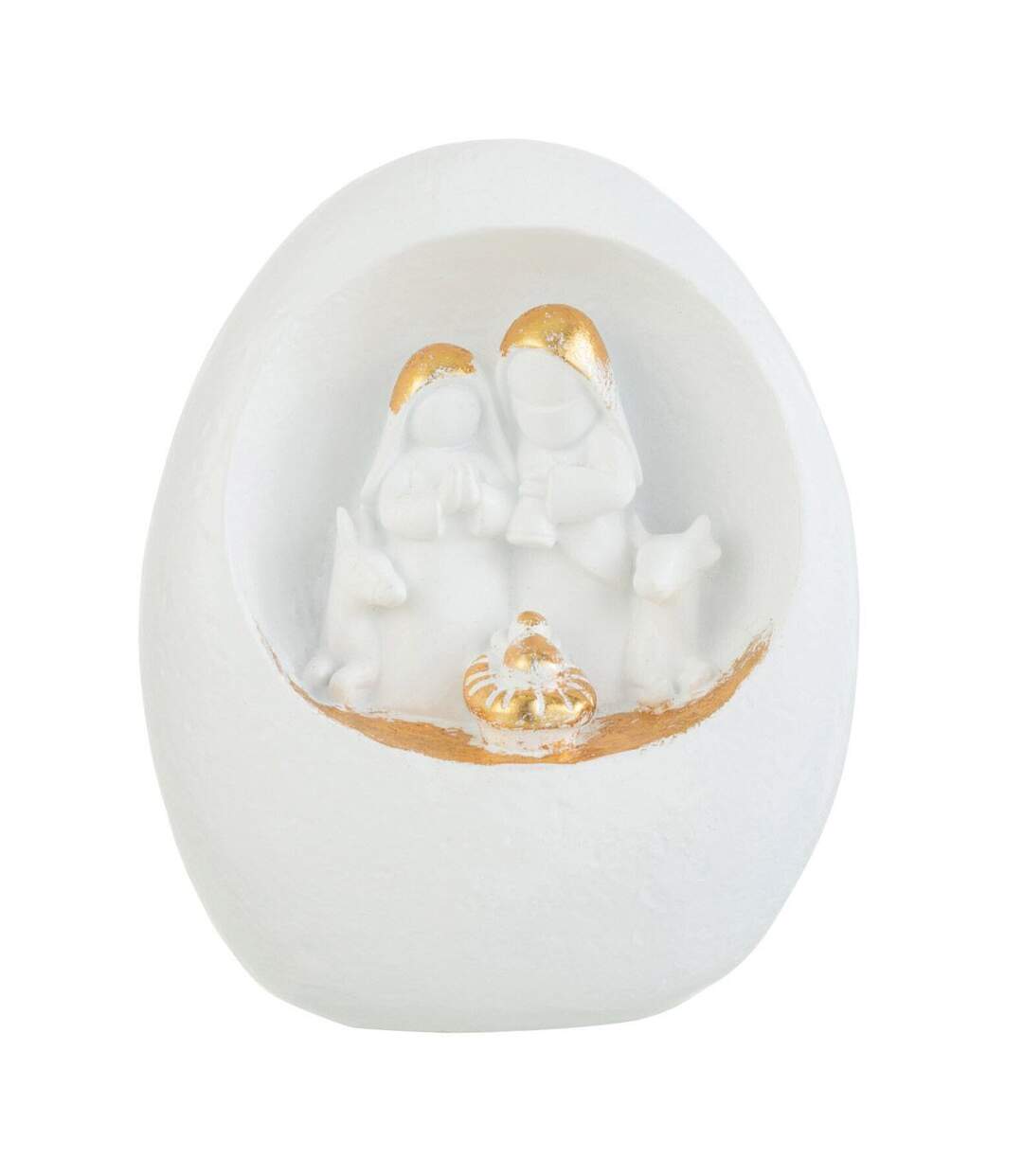 Crèche de Noël Design 3 Sujets 19cm Blanc-1