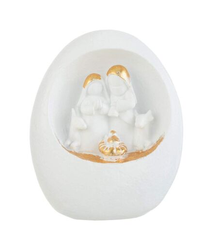 Crèche de Noël Design 3 Sujets 19cm Blanc
