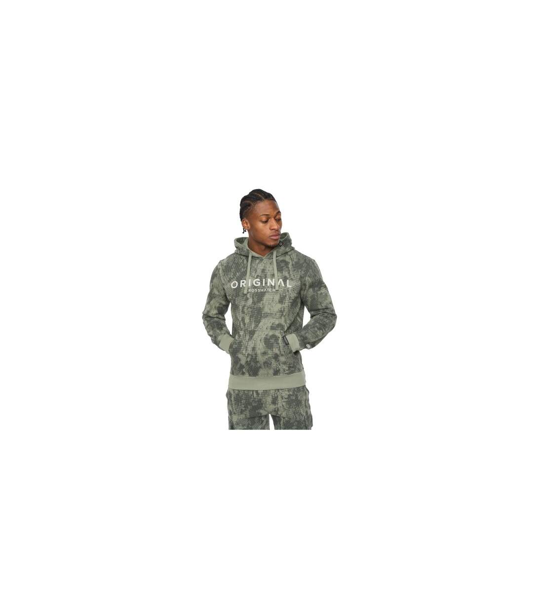 Mens Bardon Hoodie Olive Crosshatch-1