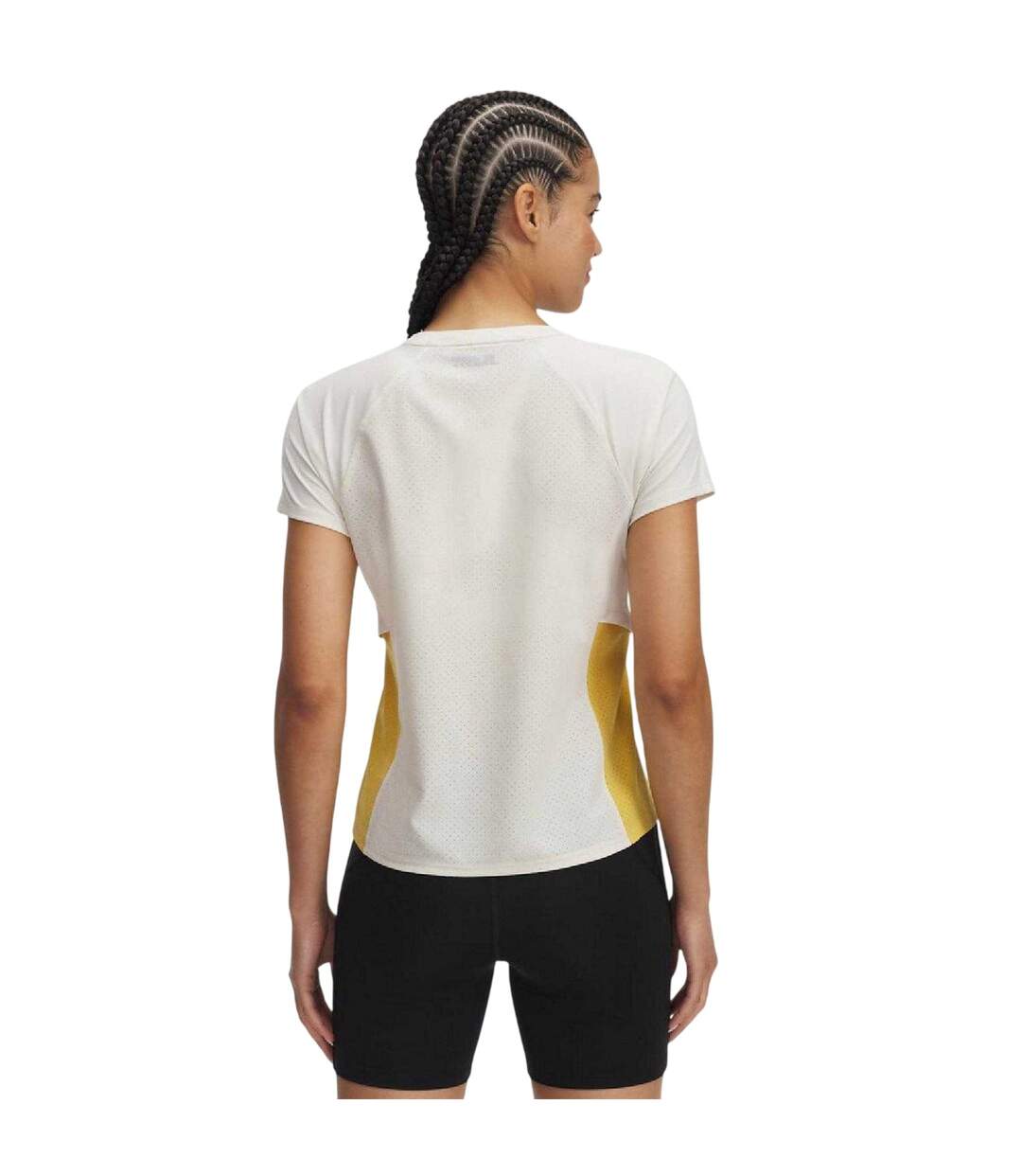 Haut Trail Run Femme Blanc Jaune Under Armour-3