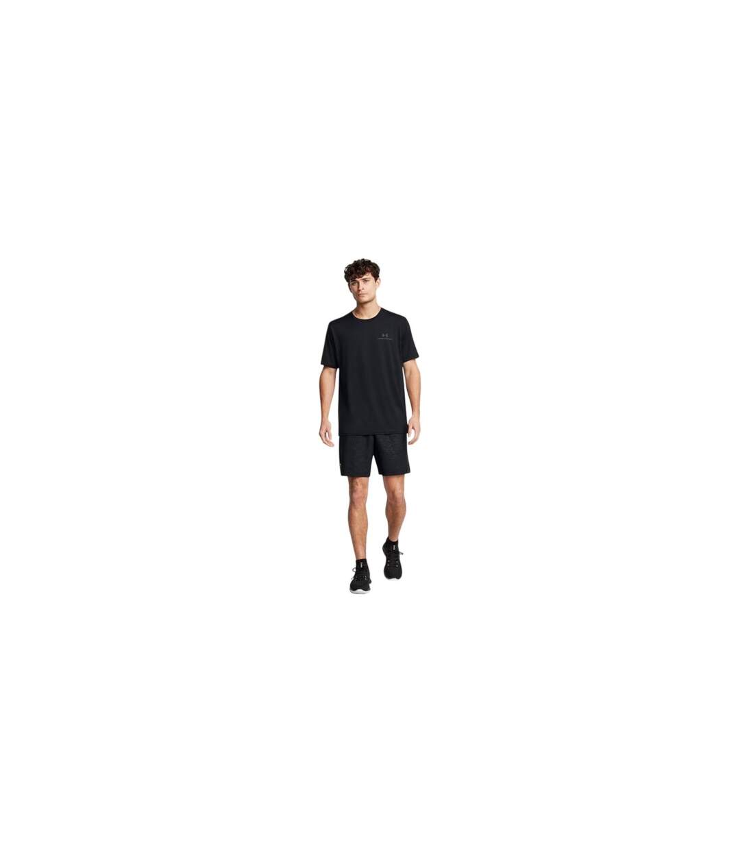 Mens Elasticated Waist Loose Fit Shorts Black Under Armour-1