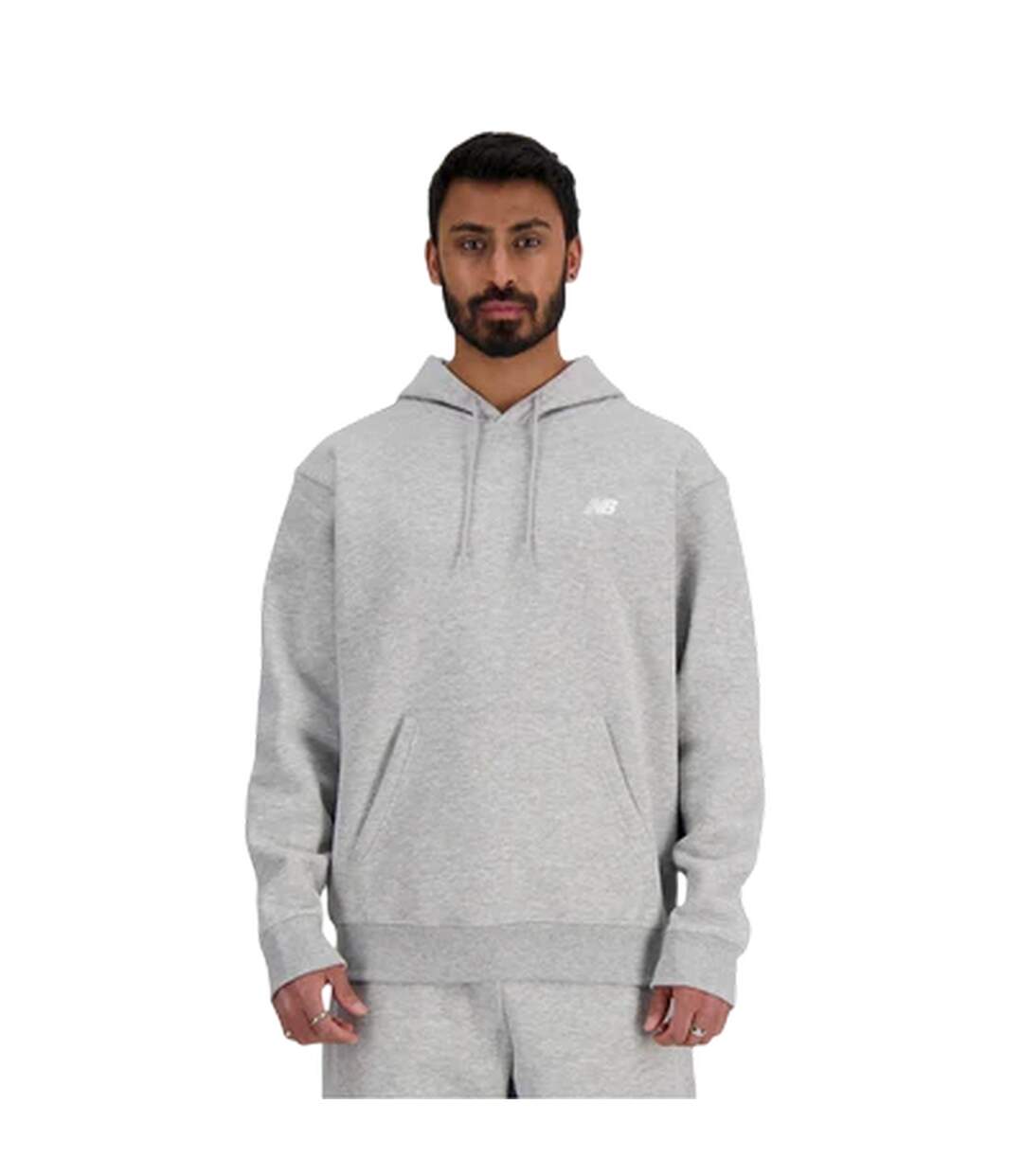 Sweat À Capuche Manches Longues Homme Gris New Balance-1