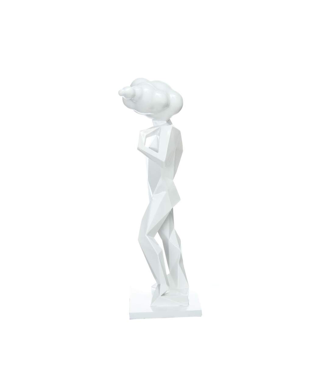Statue Design Sculpture Kenya 56cm Blanc-2