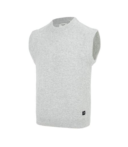 Mens Crew Neck Sleeveless Sweater Vest Light Grey Firetrap