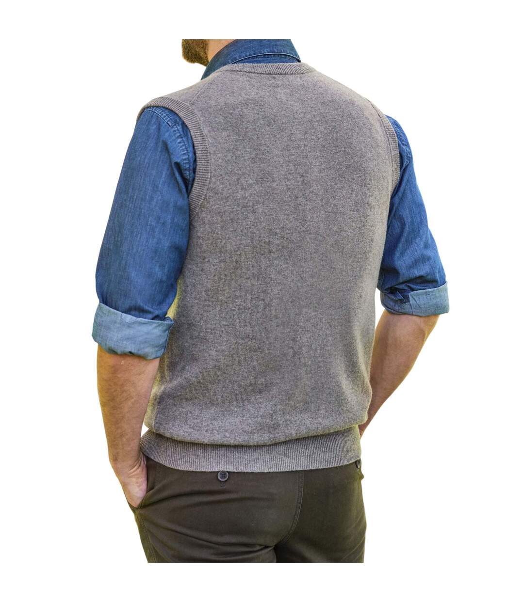 Gilet Homme Gris Chiné WoolOvers-2