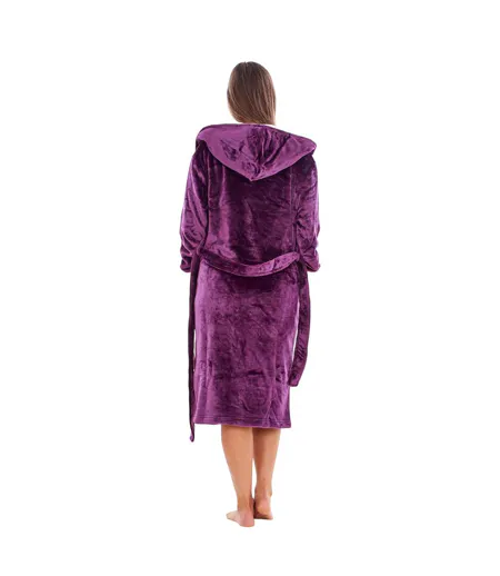 Robe De Chambre Femme Violet Blanc Keanu