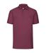 Mens pique polo shirt burgundy Fruit of the Loom