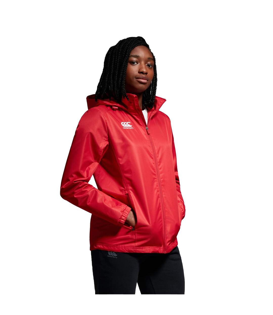 Womens/ladies Club Vaposhield Full Zip Waterproof Jacket Flag Red Canterbury-1