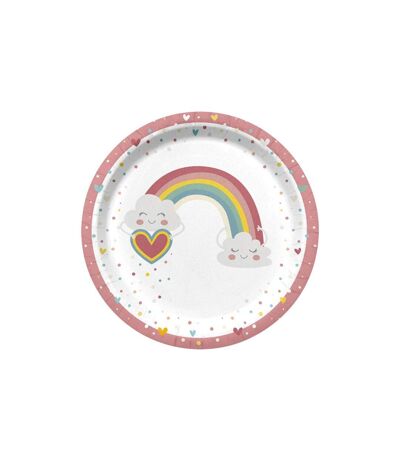 Lot de 6 Assiettes en Carton Nuage Rainbow 23cm Blanc