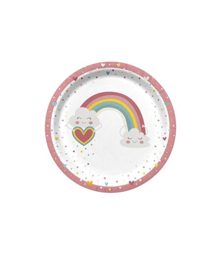 Lot de 6 Assiettes en Carton Nuage Rainbow 23cm Blanc