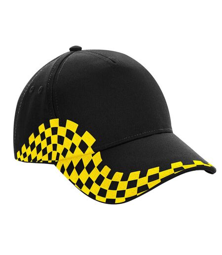 Casquette Grand Prix Noir Jaune Beechfield