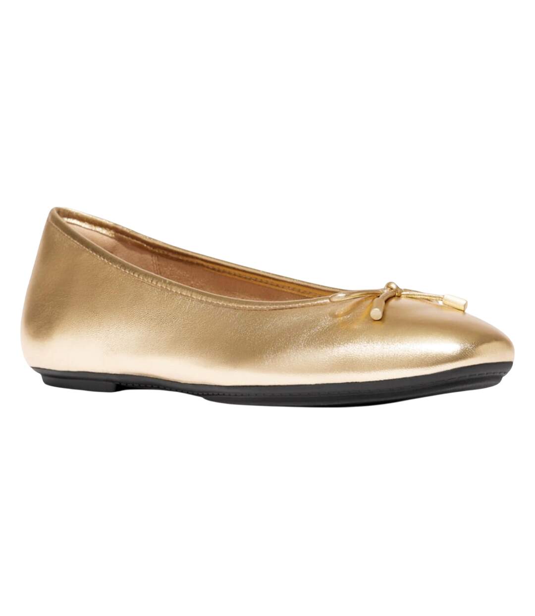 Womens/ladies Delicato Leather Ballerina Flats Old Gold FitFlop-1