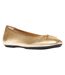 Womens/ladies Delicato Leather Ballerina Flats Old Gold FitFlop-1